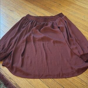 CAbi Burgandy Off-The-Shoulder Top